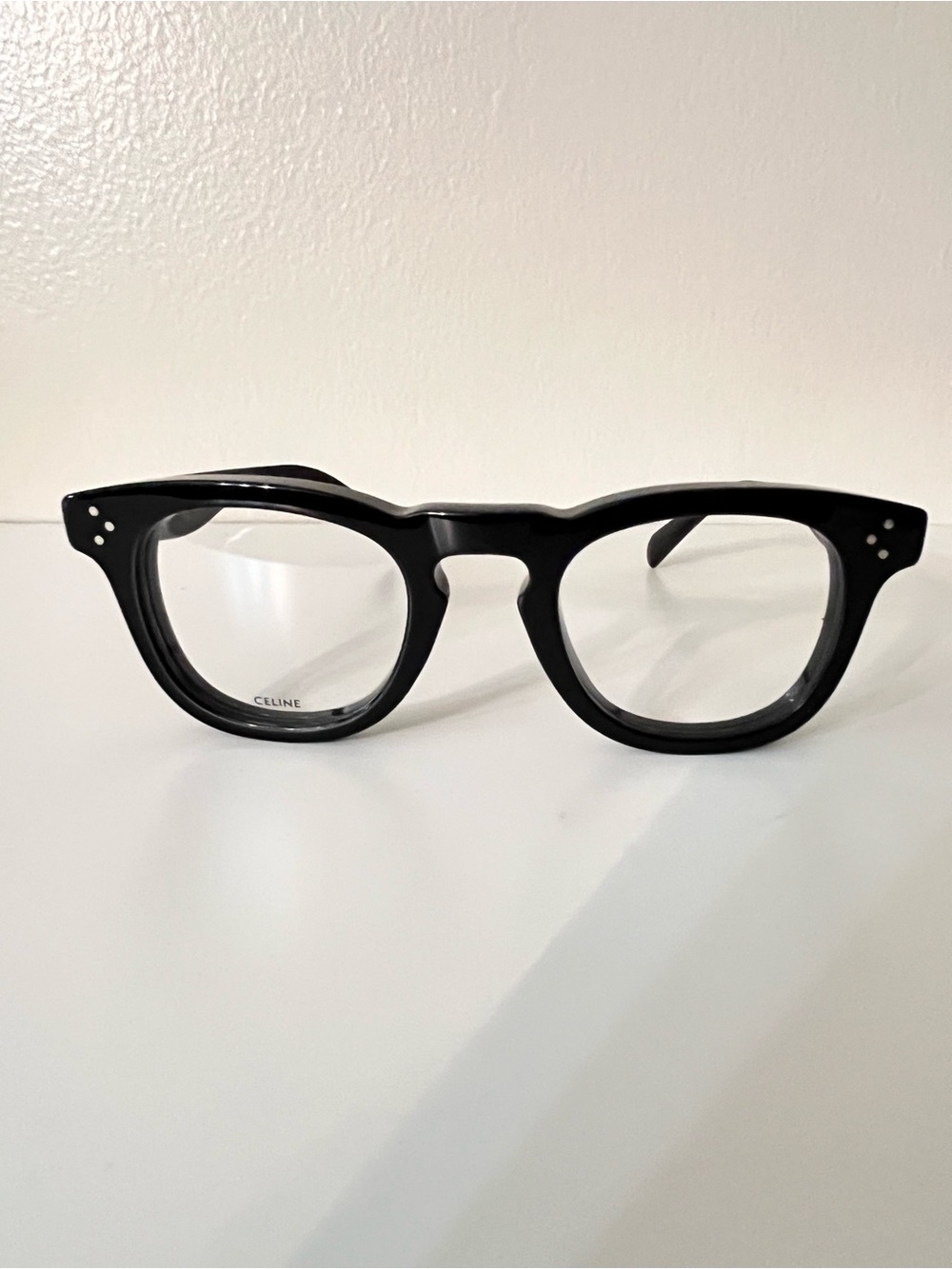 Celine Black Thick-Frame Men's Eyeglasses